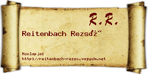 Reitenbach Rezső névjegykártya